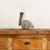 Handcrafted Pelican Bird Sculpture from Recycled Wood